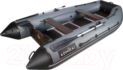 Надувная лодка Адмирал АМ-350 серый/черный - фото