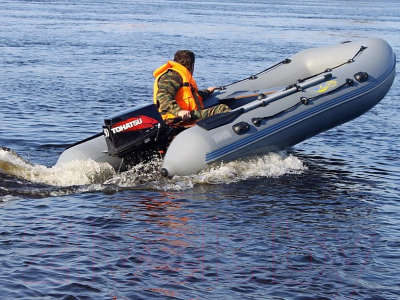 Надувная лодка Адмирал АМ-380 серый/черный