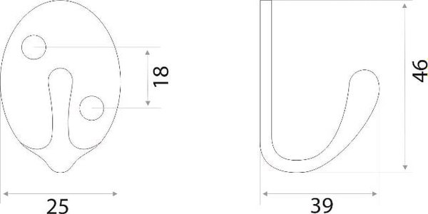 Крючок для одежды Trodos ZY-205 1-рожковый сплав ЦАМ