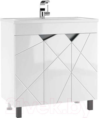 Тумба под умывальник Домино Absolute 80 Vector без ящика / DV6604T - фото
