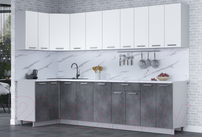 Кухонный гарнитур Интерлиния Мила Лайт 1.2x3.0