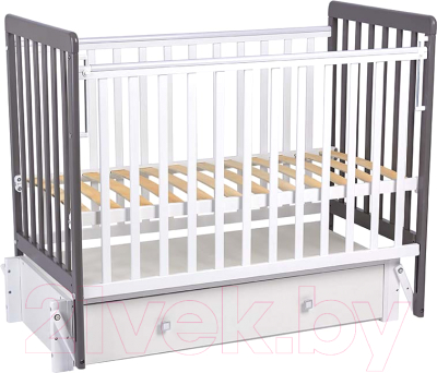 Детская кроватка Фея 328-01 / 0003162-19 (белый/графит) - фото