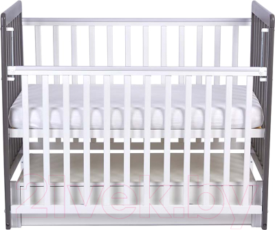 Детская кроватка Фея 328-01 / 0003162-19 (белый/графит)
