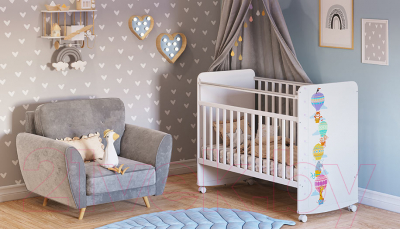 Детская кроватка Фея Воздушное приключение 702 / 0002757.9.20 (белый)