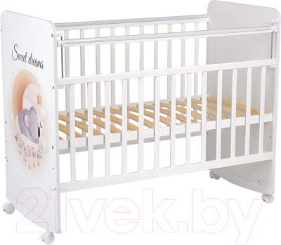 Детская кроватка Фея Коала на облачке 702 / 0002757.9.18 (белый) - фото