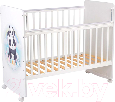 Детская кроватка Фея Милые панды 702 / 0002757.9.19 (белый) - фото