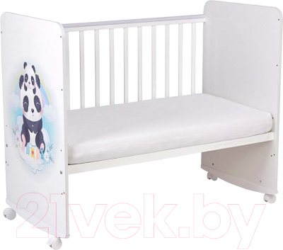 Детская кроватка Фея Милые панды 702 / 0002757.9.19 (белый)