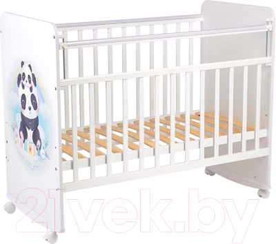 Детская кроватка Фея Милые панды 702 / 0002757.9.19 (белый)