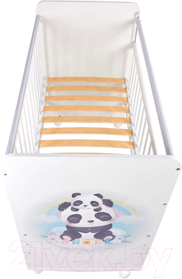 Детская кроватка Фея Милые панды 702 / 0002757.9.19 (белый)