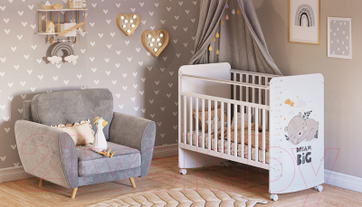 Детская кроватка Фея Спящий мишка 702 / 0002757.9.17