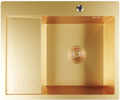 Мойка кухонная Mixline Pro 552927 (золото, с сифоном) - фото