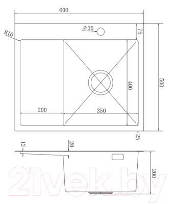 Мойка кухонная Mixline Pro 552929