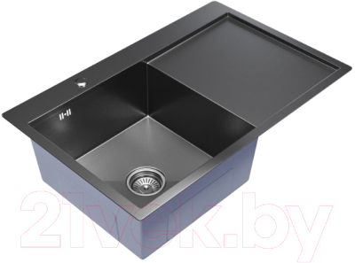 Мойка кухонная Mixline Pro 552922 (черный графит, с сифоном)