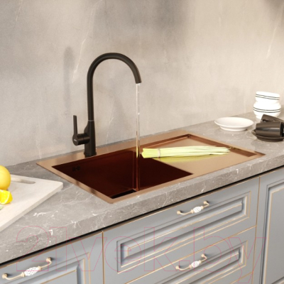 Мойка кухонная Mixline Pro 552921 (бронза, с сифоном)