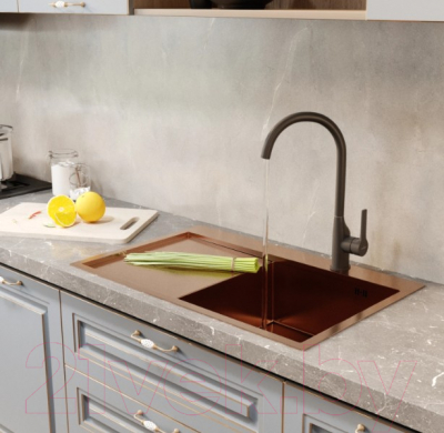 Мойка кухонная Mixline Pro 552920 (бронза, с сифоном)