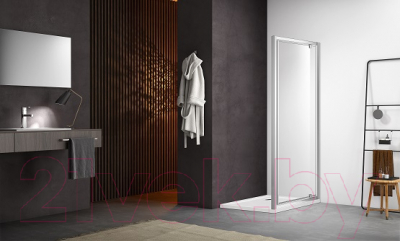 Душевая дверь Aquatek 100x200 / AQ ARI PI 10020CH (хром/прозрачное стекло)