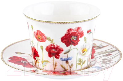 Чашка с блюдцем Elan Gallery Маки / 420321 