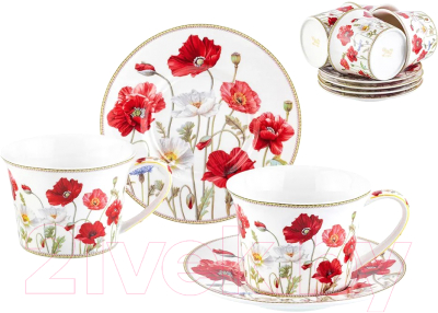 Набор для чая/кофе Elan Gallery Маки / 420457  - фото