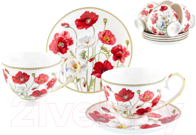 Набор для чая/кофе Elan Gallery Маки / 420461  - фото