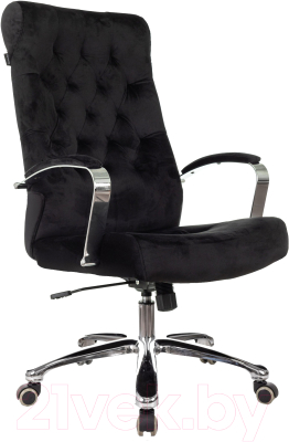 Кресло офисное Бюрократ T-9928SL Fabric (черный Italia Black/крестовина металл хром) - фото