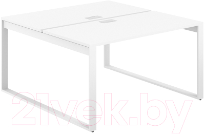 Письменный стол Norden 140x143.8x75 / AG.135.WH.L.72.WH (белый/серебристый/белый) - фото