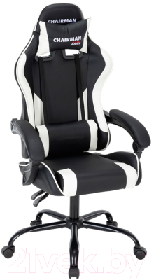 Кресло офисное Chairman CH41 (экокожа черный/белый) - фото
