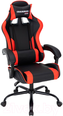 Кресло офисное Chairman CH41 (экокожа черный/красный) - фото