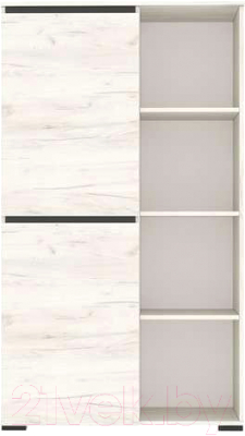 Шкаф Памир Гретта 2С (крафт белый/антрацит) - фото