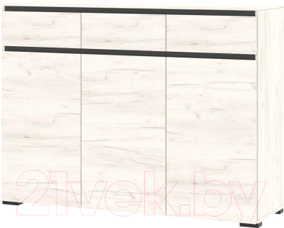 Тумба Памир Гретта 3С3Я (крафт белый/антрацит) - фото