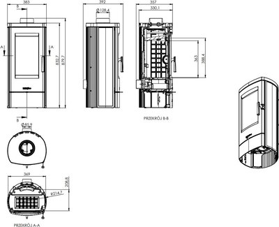 Печь-камин Nordflam Sora EKO