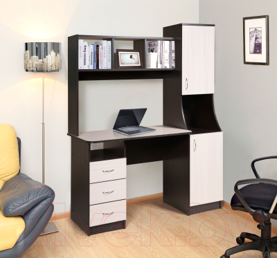 Письменный стол Мебель-Класс Партнер Правый (венге/ясень шимо светлый)