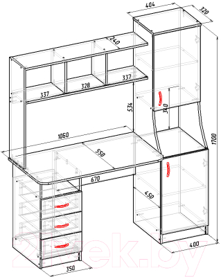 Письменный стол Мебель-Класс Партнер Правый (венге/ясень шимо светлый)