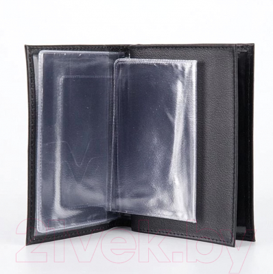 Обложка для автодокументов Poshete 604-001LG-BLK