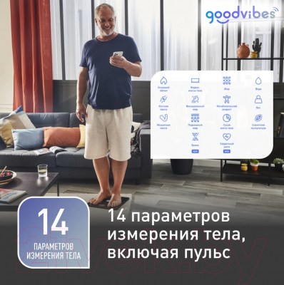 Напольные весы электронные Tefal Goodvibes Health BM9660S1