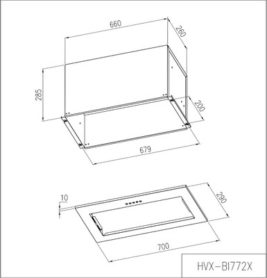 Вытяжка скрытая Haier HVX-BI772X
