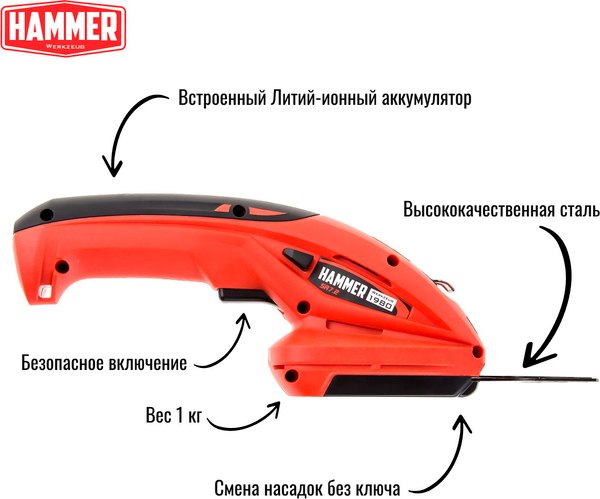 Кусторез аккумуляторный Hammer SR7.2