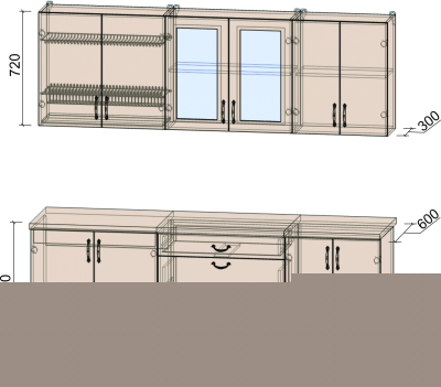 Готовая кухня Интерлиния Мила Крафт 2.2Б