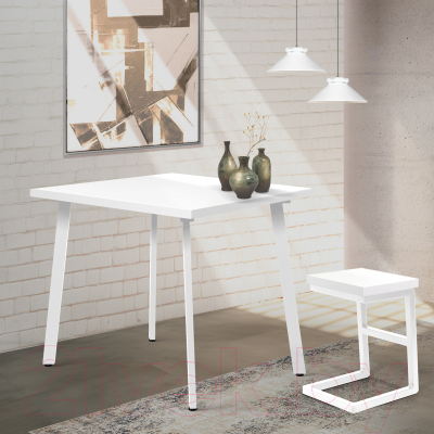 Обеденный стол Millwood Шанхай 90x90x75 (белый/металл белый)