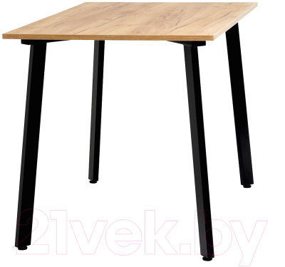 Обеденный стол Millwood Шанхай 110x110x75 (дуб золотой Craft/металл черный)