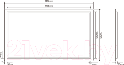 Зеркало Roxen Gotem Long 510165-120
