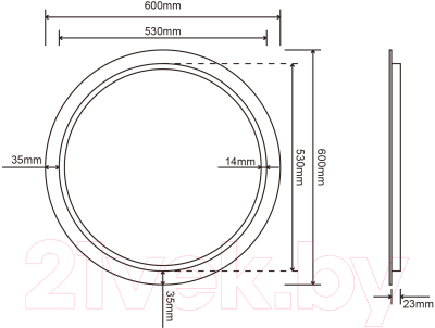 Зеркало Roxen Brimen 510195-60AF