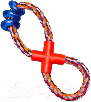 Игрушка для собак Пижон Восьмерка с кольцами - фото