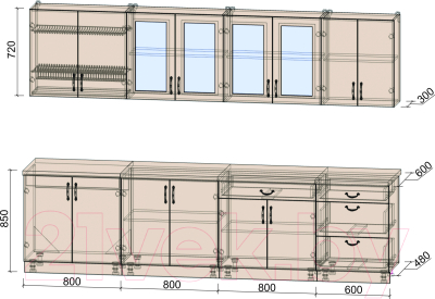 Готовая кухня Интерлиния Мила Крафт 3.0Б