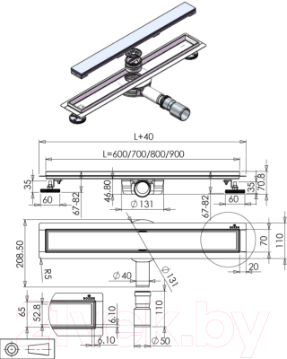 Трап для душа Roxen White Glass 91040-60