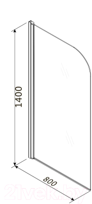 Стеклянная шторка для ванны Roxen Brimen 52010-80B