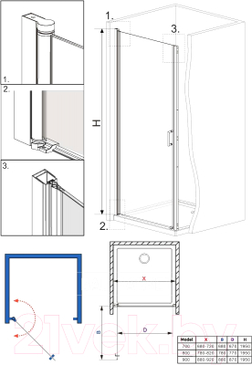 Душевая дверь Roxen Astra 580110-90B