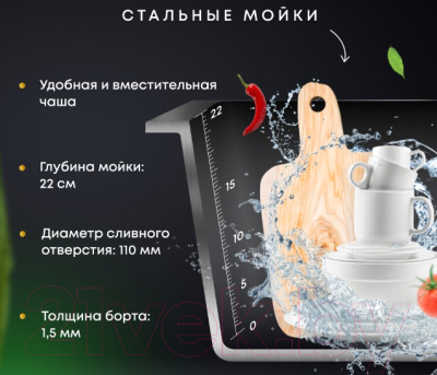 Мойка кухонная Roxen Simple 560220-60B