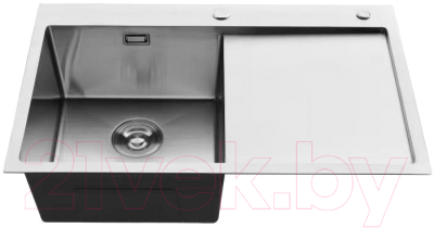Мойка кухонная Roxen Vespa 560230-70L с коландером и дозатором (сатин) - фото