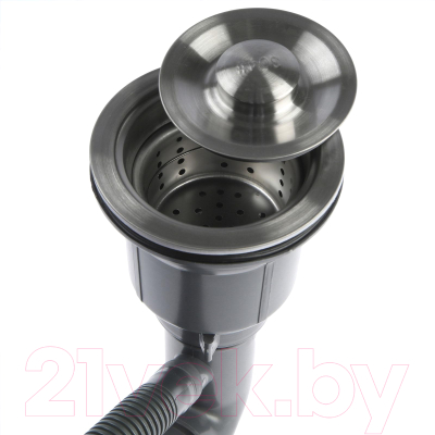 Мойка кухонная Roxen Vespa 560230-70R с коландером и дозатором (сатин)