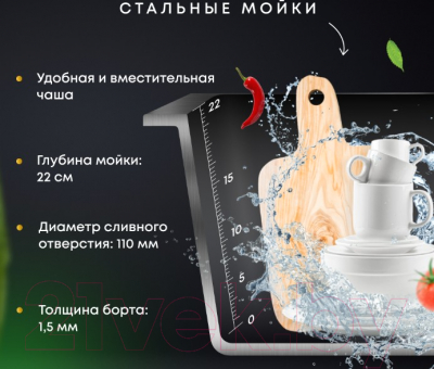 Мойка кухонная Roxen Simple 560220-55B